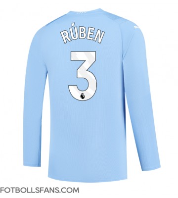 Manchester City Ruben Dias #3 Replika Hemmatröja 2023-24 Långärmad